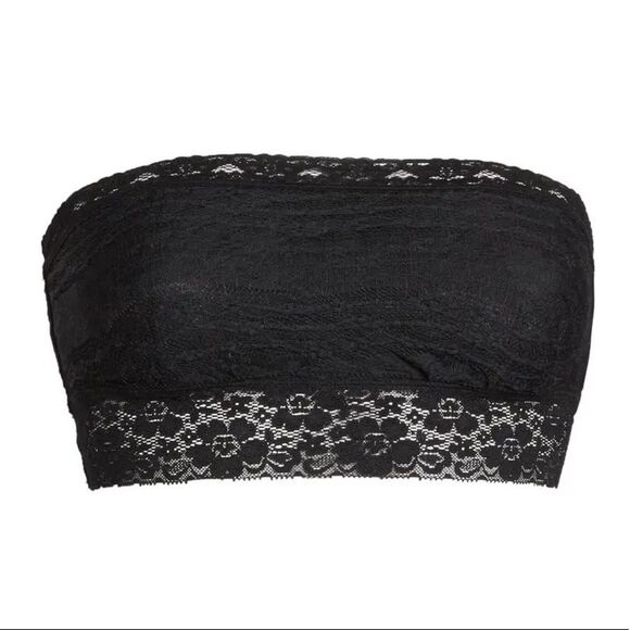 Free People Black Scalloped Lace Bandeau Size Large NWT - Picture 4 of 7